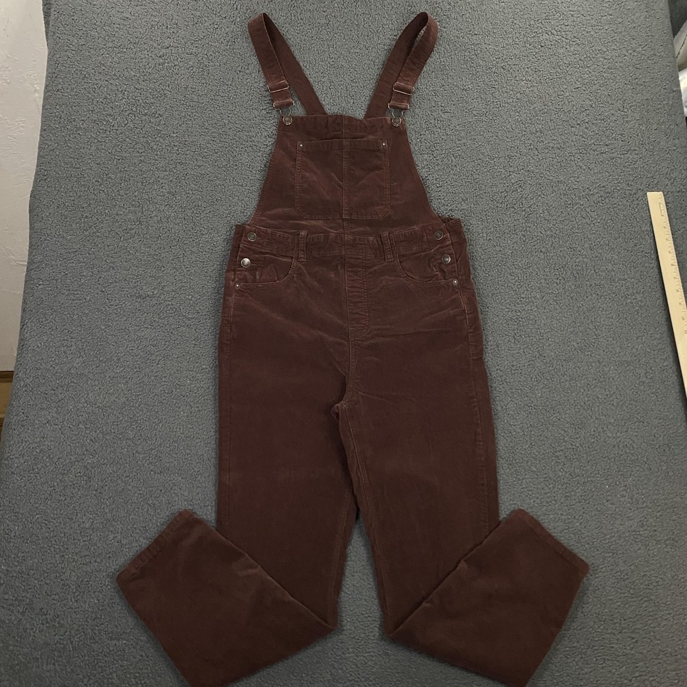 We The Free Overalls Womens 31 Brown Corduroy Bib Adjustable Straps Pockets